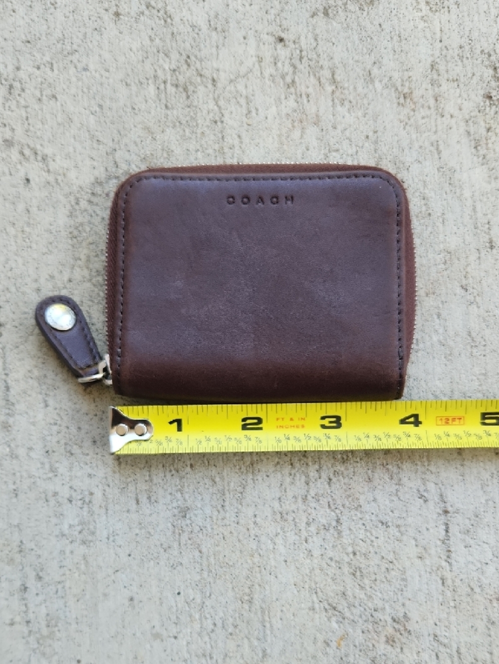 Vintage Coach Zip Around Wallet Brown Glove Tanned Leather Small Coin Purse - Picture 8 of 9